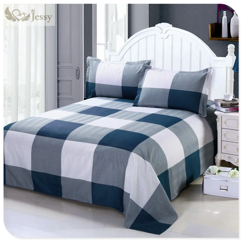 100 Polyester Bedding Set Tartan Design Duvet Cover Plaid Bed