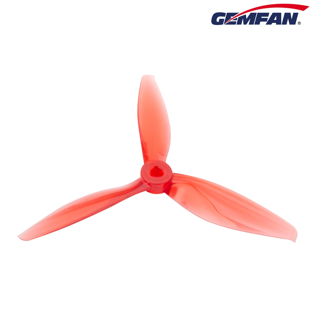20pcs/10pairs GEMFAN Flash 5144 3 Blade propeller high-speed violence for 4s 6s FPV racing Drone Quadcopter - Color: Red