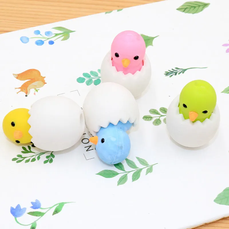 2 шт./лот милые животные яйцо в виде ракушки курица Резиновая Ластик Kawaii