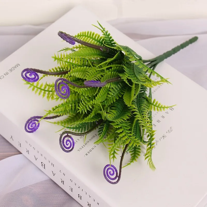 artificial flowers of grass green spring grass flower four colors plastic flowers wedding home decoration flower (14)