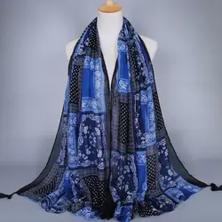 Женская мода вискоза шарф с принтом в богемном стиле длинные кисточки шарфы мусульманские хиджаб обертывание оголовье пашмины/глушитель 5
