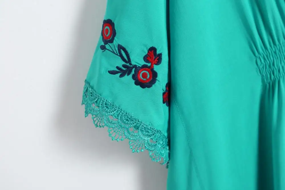 Летняя новая Женская Корейская вышивка в народном стиле рубашка с рукавом «летучая мышь» блузка moda gestantes Одежда для беременных