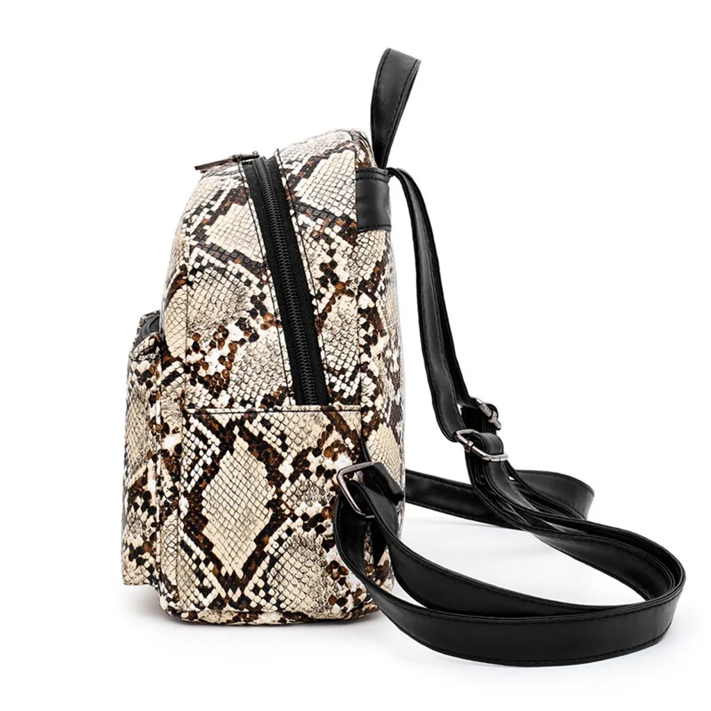 Женский рюкзак под змеиную кожу, Модная студенческая школьная сумка, сумки на плечо, кожаный рюкзак для девочек-подростков, маленькая задняя Сумка, Sac