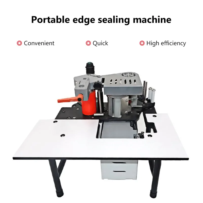 Портативный Кромкооблицовочный станок деревообрабатывающий Кромкооблицовочный станок из дерева, ПВХ двухсторонний склеивающий Кромкооблицовочный станок с поддоном с регулируемой скоростью