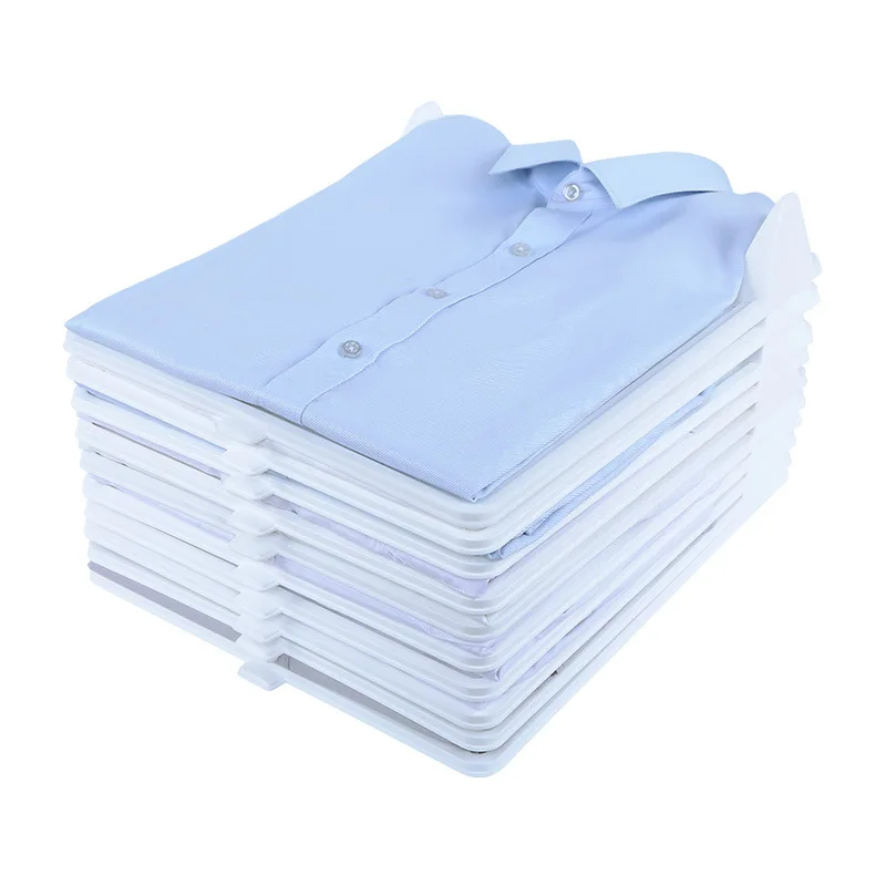 

CSS 10Pcs Fast Clothes Fold Board Clothing Organization System Shirt Folder Travel Closet Drawer Stack Household Closet Organi
