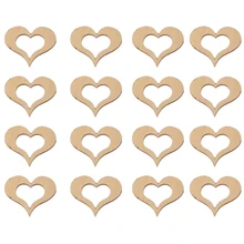 50 шт деревянные пустые полые сердца для свадебного декора украшения DIY ремесла аксессуары вечерние украшения