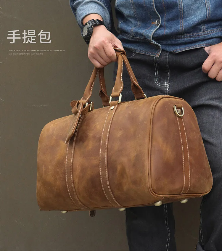 Mannen Reistas Echt Lederen Grote Capaciteit 14 \Laptop Duffle Weekend Tassen 2018 Mannelijke Vintage Tote Designer Handtas tas Mannen Reistas Echt Lederen Grote Capaciteit 14 \Laptop Duffle Weekend Tassen 2018 Mannelijke Vintage Tote Designer Handtas tas