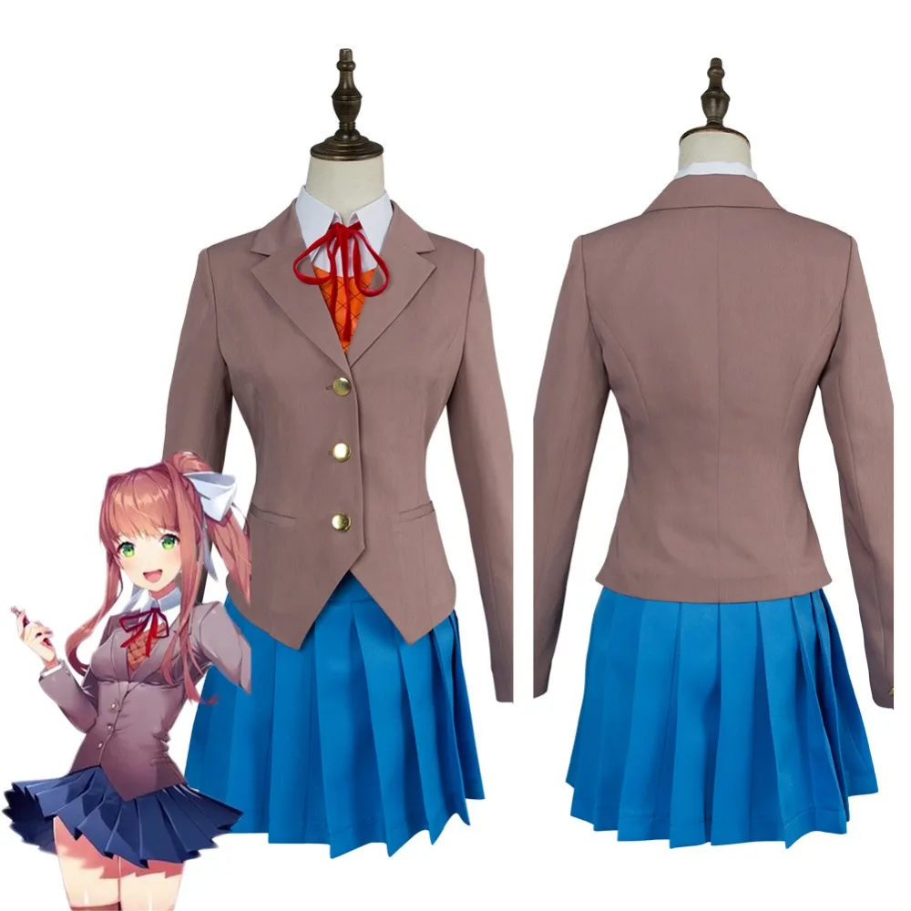 Game Doki Doki Literature Club Cosplay Costume Sayori Yuri - game doki doki literature club cosplay costume sayori yuri natsuki monika school uniform outfit suits full