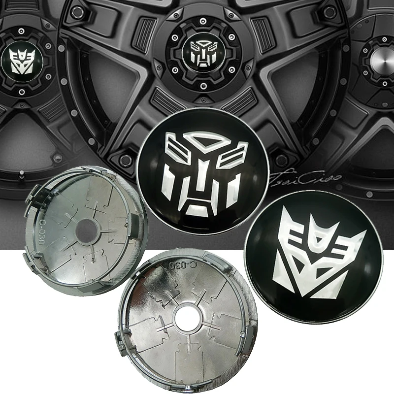 

4pcs 60mm Car Wheel Center Hub Cap Auto Man Transformers Logo Car Badge For bmw Sign Nissan Ford modern Emblem hub Cap Cover