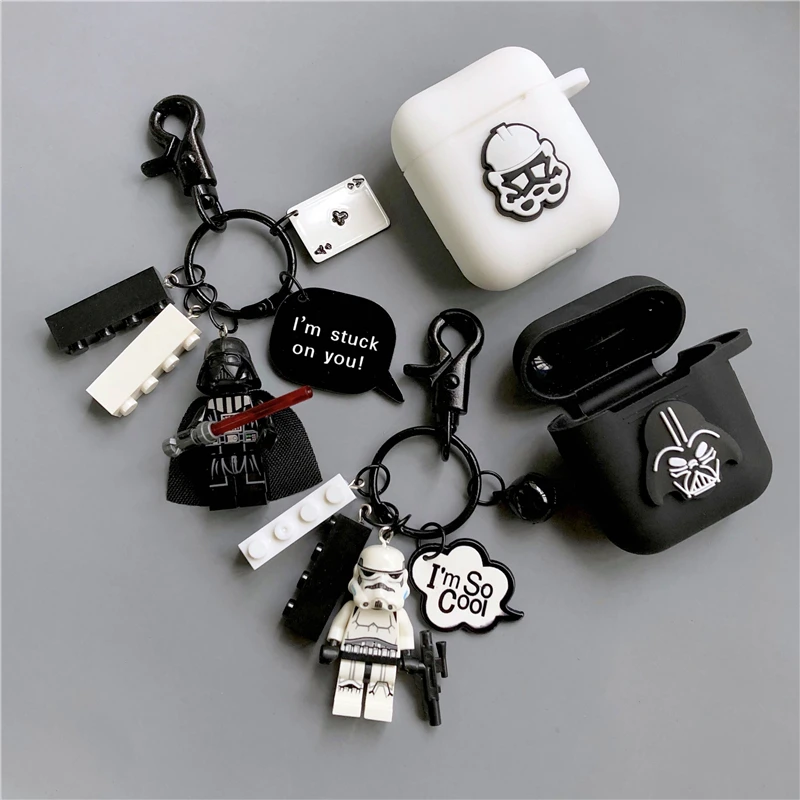 

Cool Decorative Silicone Case for Apple Airpods Bluetooth Wireless Earphone Accessories Air pods Protective Cover Key Ring
