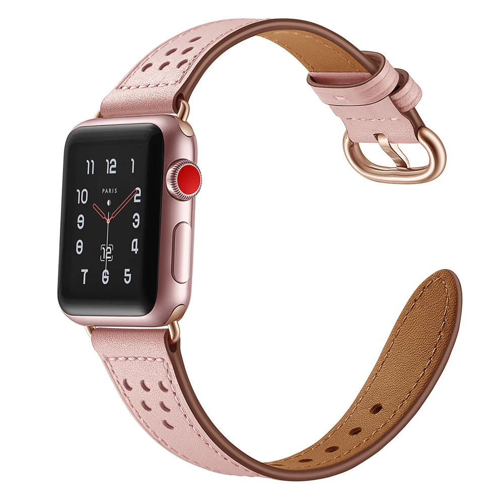 

Genuine Leather Watch Band for 38/40mm 42/44mm Apple Watch Single Tour iwatch Series 1 2 3 4 Strap Women's Bracelet I339.