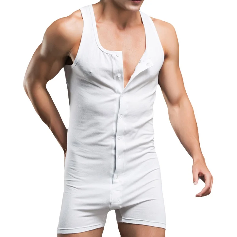Fashion Men's Corset Undershirt Bodysuit Body Cotton Man Underwear