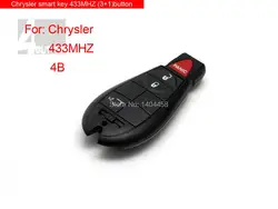 Автоматический дистанционный ключ, Smart Key (3 + 1) Кнопка для Chrysler 433 мГц, бесплатная доставка