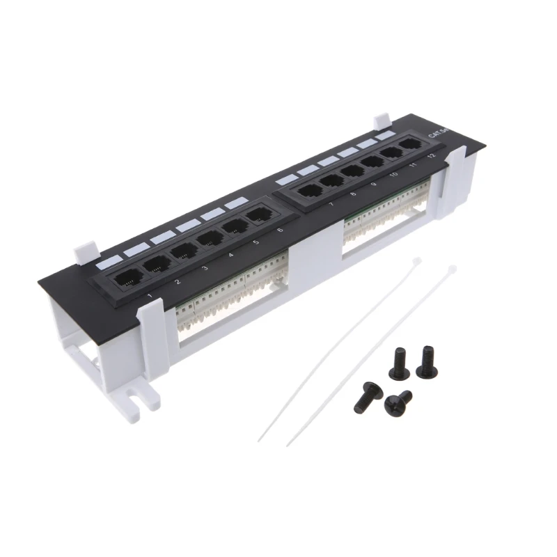 

12 Port CAT5 CAT5E Patch Panel RJ45 Networking Wall Mount Rack Mount Bracket RJ45 Crimping Tools