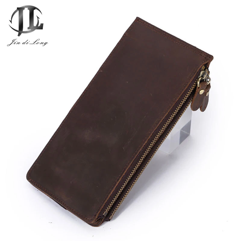 Luxury Designer Credit Card Holder Women Men Crazy horse genuine