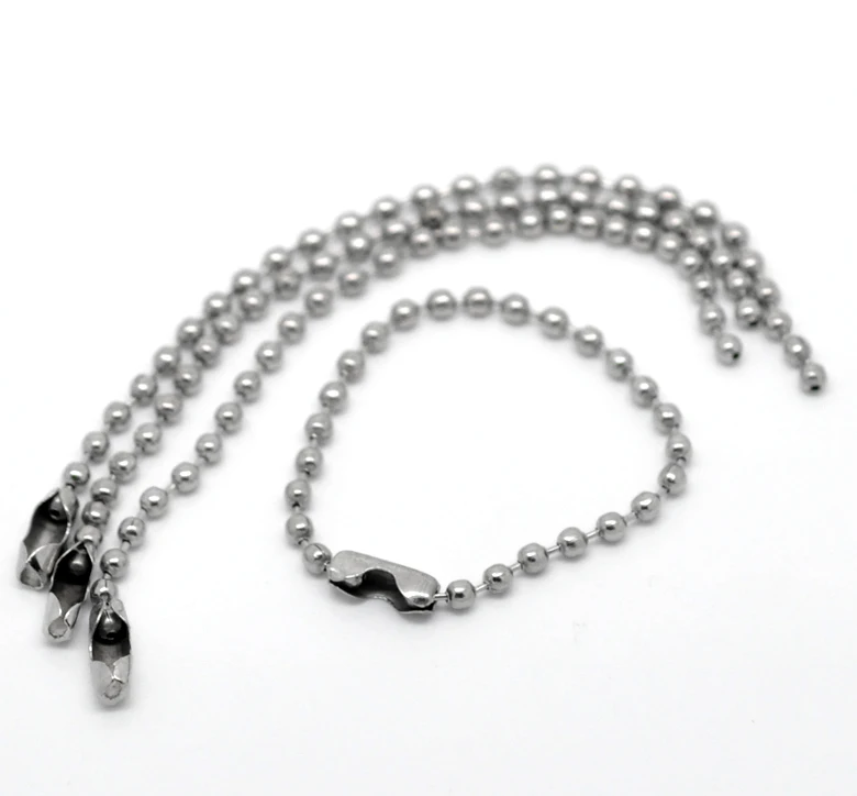 

100pc Silver Ball Iron Bead Chains 2.4mm-0.1m Women Necklace Chain Bracelet Jewelry DIY Making Findings Craft Material Handmade