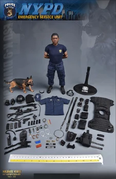 

For Collection Soldier Story 1/6 NYPD ESU K-9 Division Police K9 Unit Action Figure With Police dog Male Soldier Figure full set