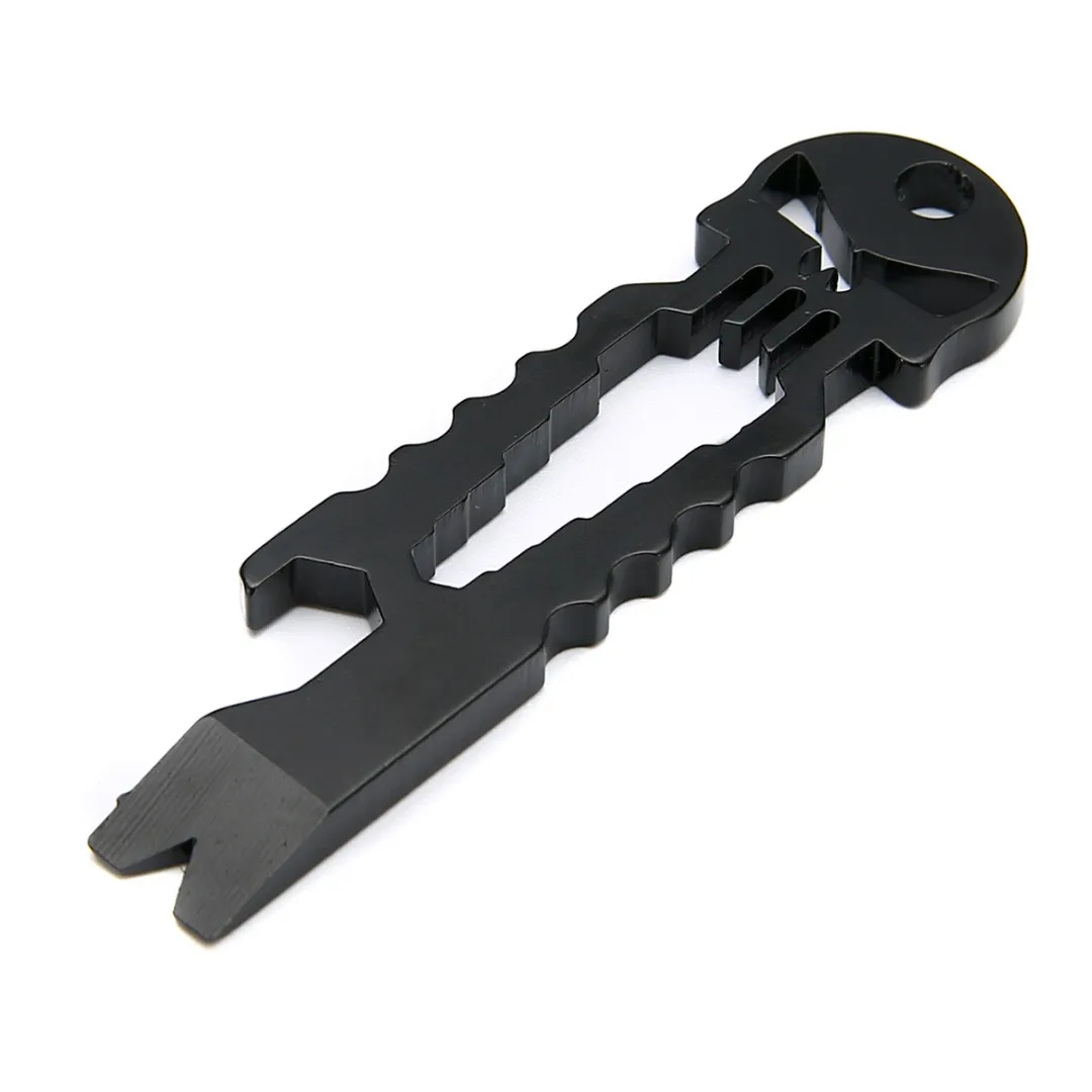 Outdoor Camping Stainless Skull EDC Survival Pocket Tool Key Ring Chain Pry Bar Bottle Opener Mini Multi-functional Tools