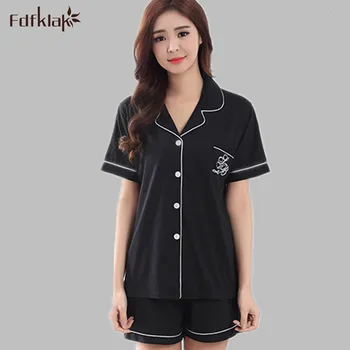 

High Quality Women's Pajamas Summer Cotton Pajama Whole Woman Pyjamas Sleepwear Sets Pijamas De Mujer Home Colthes E0062