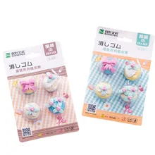 4pcs/pack Cute Fancy Dessert Cake Eraser Set Student Eraser Kawaii Stationery Gift School Office Supplies Gift Student Kids Gift japan iwako puzzle eraser set novelty dessert animal toy collection perfect gift creative stationery