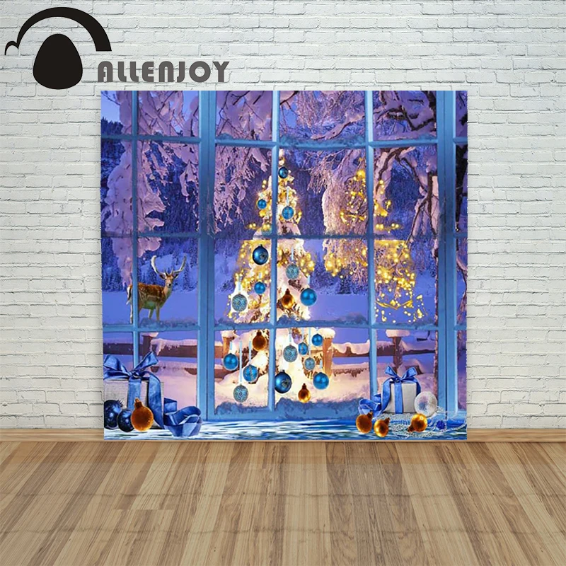 

Allenjoy christmas photography backdrop xmas Tree Carnival Gift reindeer children's camera photo background Customize