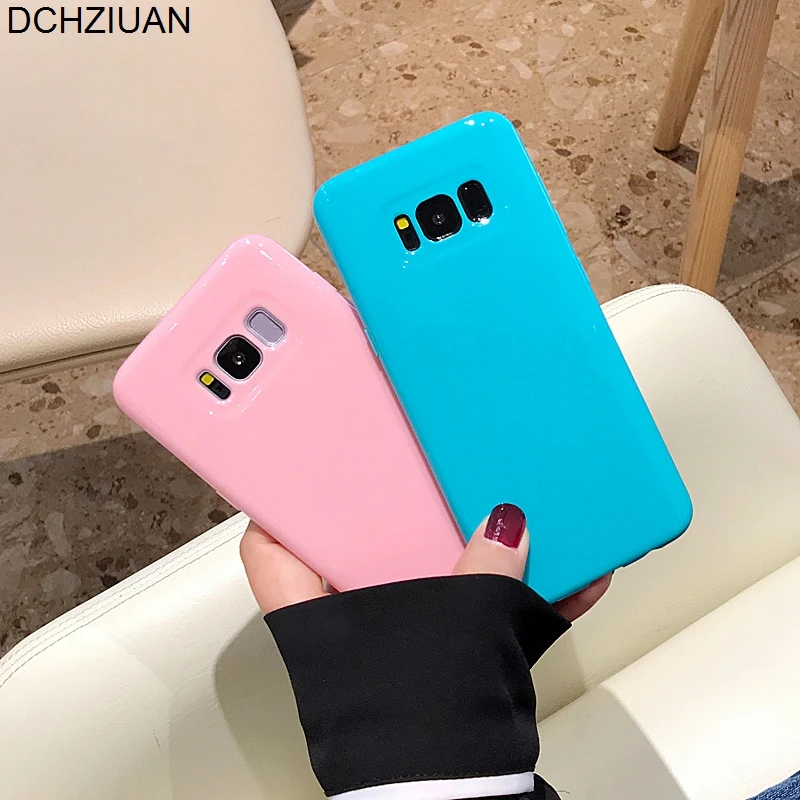 

DCHZIUAN Case For Samsung Galaxy S9 S8 Plus Note 8 Note 9 Candy Pure Color Shine Phone Case for Galaxy S8 S9 S7 Edge Soft Cover