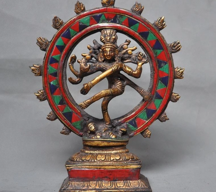 

Old Tibet Temple Bronze gilt Inlay Turquoise Redcoral Tara Goddess Buddha Statue