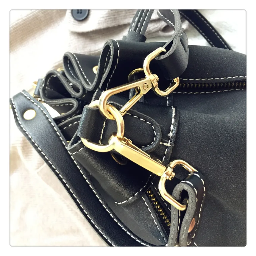 MJ Women Leather Handbags Vintage Suede PU Leather Crossbody Bag Drawstring Bucket Bag Female Small Messenger Bags Korean Style (23)