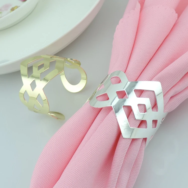 Hot Cutout Metal Napkin Rings Hotel / Wedding Supplies Party Table
