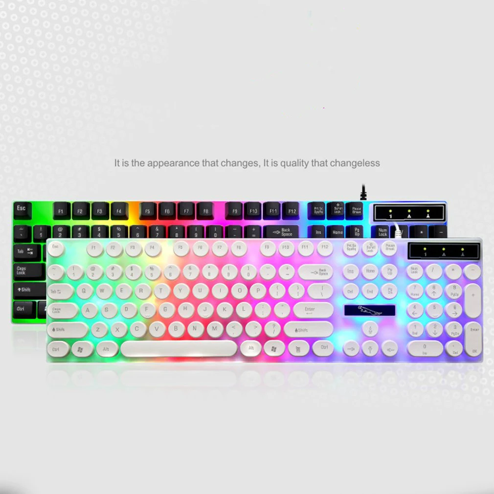 buy G21 USB Wired Mechanical Punk Keyboard Led Colorful Backlight Gaming Keyboard Waterproof for PC Computer Gamer