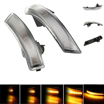 

1Pair Cornering Lamp Dynamic Smoked LED Turn Signal Light Mirror Indicator for Ford Focus 08-16 Crystal Flow Turning Light