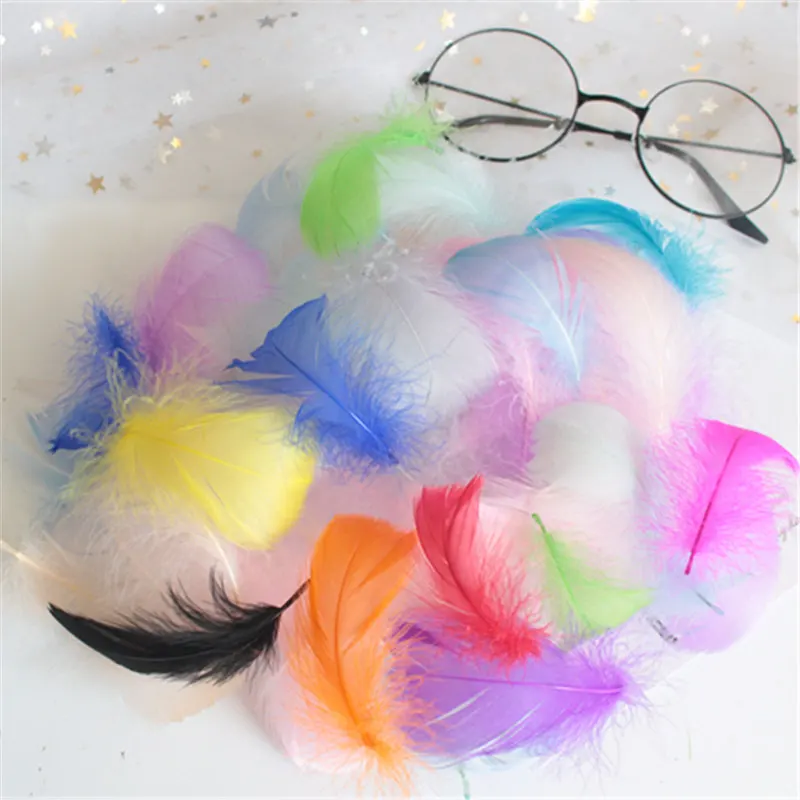 

Natural Feathers 50 Pcs/Lot 4-7cm 1-2 Inch Small Floating Goose Feather Colourful Feathers Plume For Decoration Plumes Craft