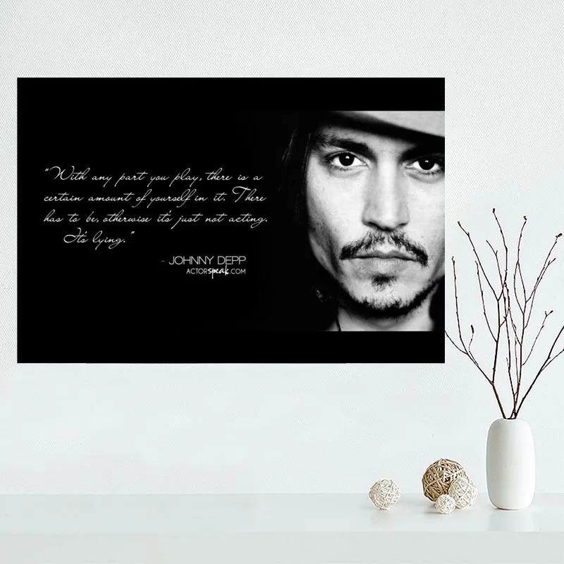 

2017 New arrival Custom Johnny Depp Canvas Painting Poster Home Decor Cloth Silk Fabric Wall Art Poster for Living Room