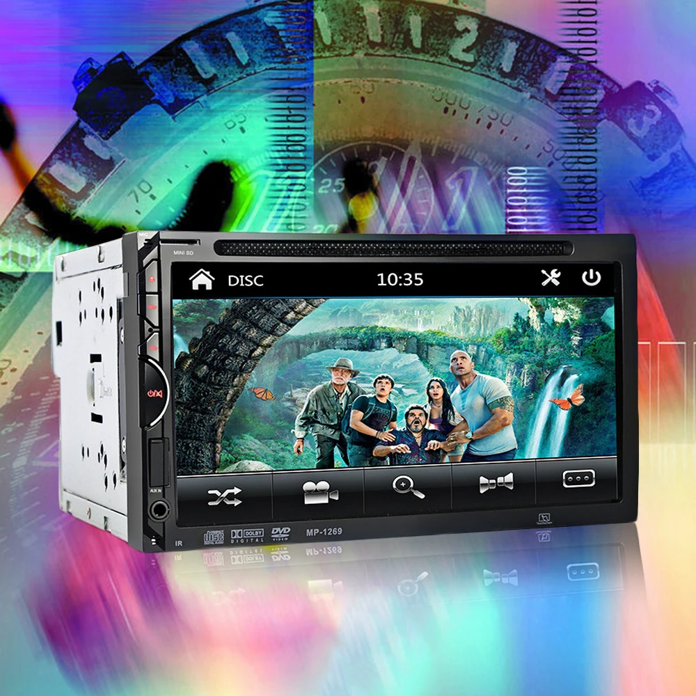GBtiger 2 Din Car Video Player DVD 7'inch Touch Screen Bluetooth Stereo Radio Car Audio Car MP5 Player Support Rear View Camera