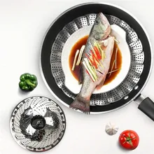 Пароварка для овощей из нержавеющей стали, корзина для Пароварка из нержавеющей стали, складная корзина для фруктов овощей тарелок, пароварка, кухонный инструмент