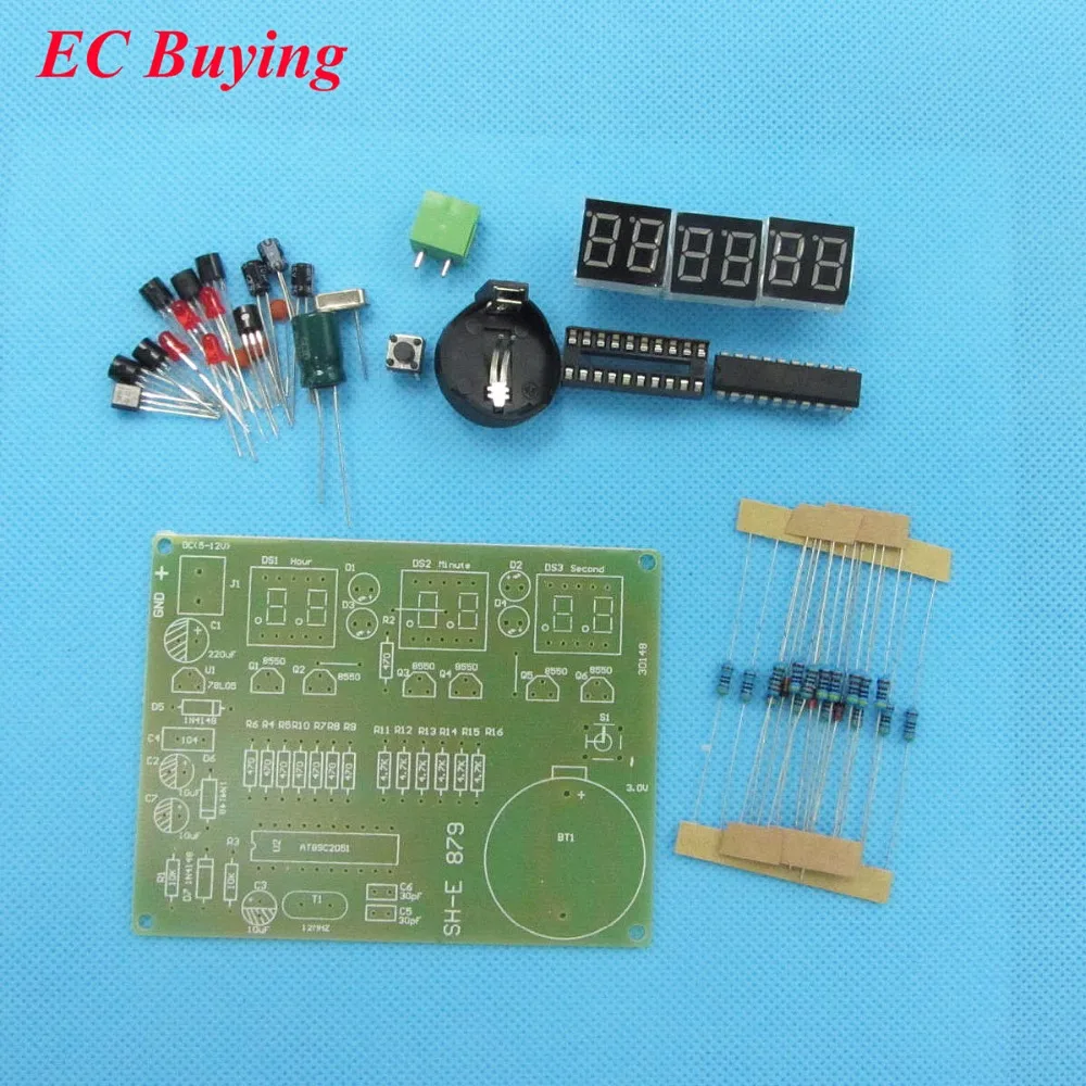 1 piece AT89C2051 Electronic Clock Digital Tube LED