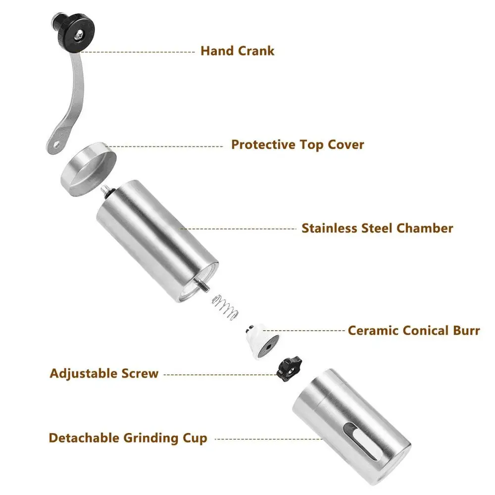 Портативная кофемолка ручная кофемолка из нержавеющей стали кофемашина ручной работы мини гиндер мельница для кухни
