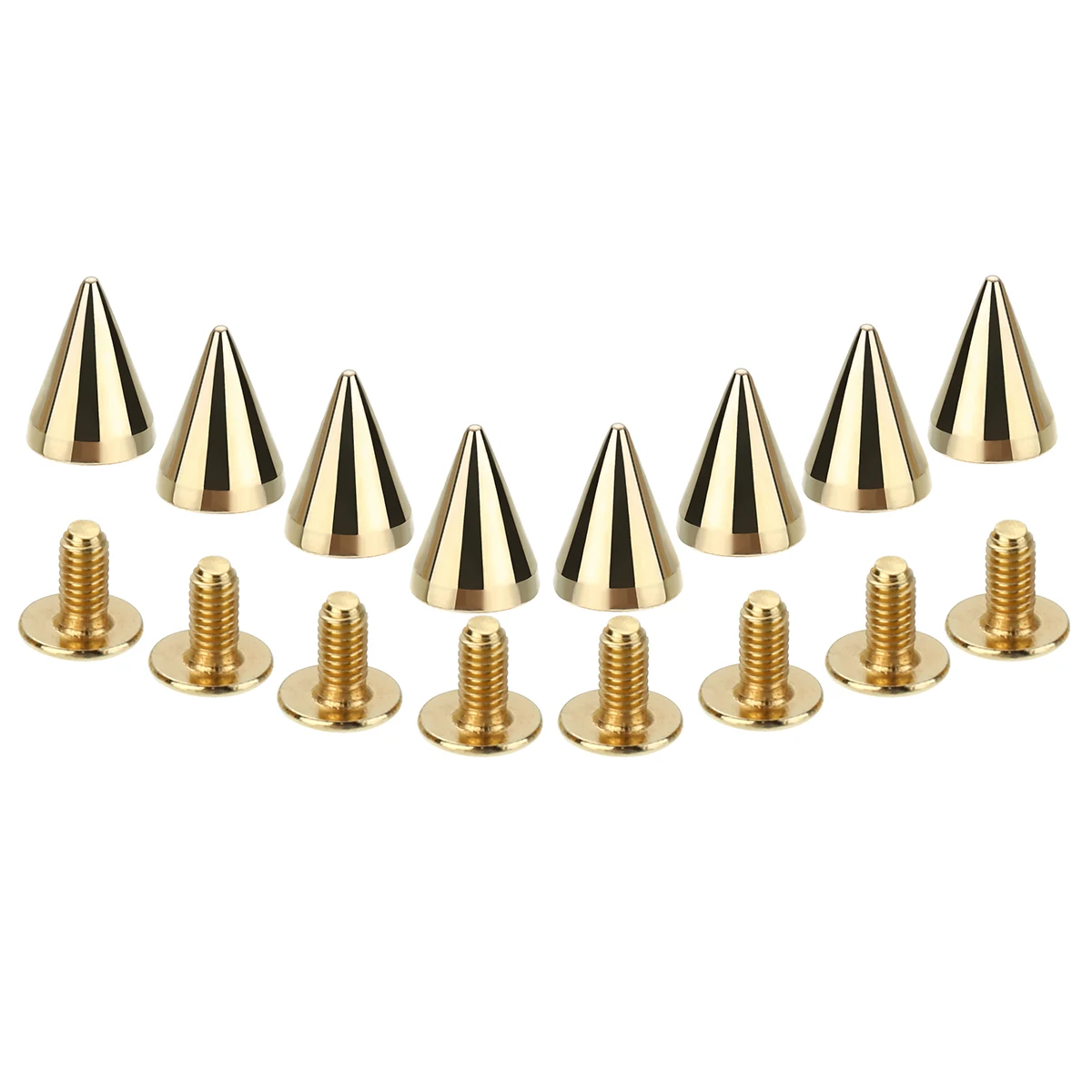 100pcs/Set 7x10mm Alloy Spikes Cone Studs Rivet Bullet Spikes Cone Screw Stud DIY Accessories for Punk Rock Cloth Dog Collars