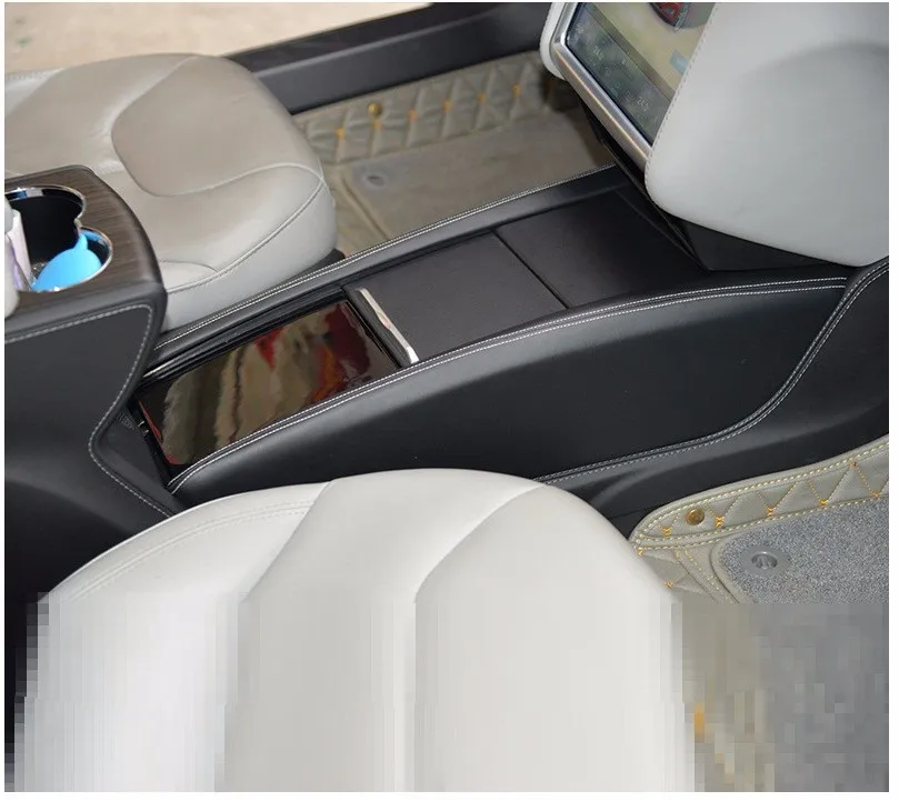 Integrated control box in Tesla model s Tesla armrest center console storage box storage box-5