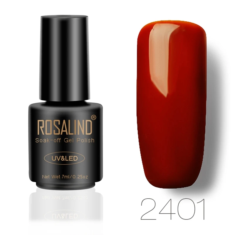 ROSALIND гель 1 S черная бутылка тыквенный цвет набор самых желанных ногтей гель лак верхнее базовое пальто необходимо ногтей УФ светодиодный гель лак - Цвет: 2401