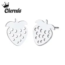 Chereda, Клубничные серьги для женщин, серебряные серьги, серьги-гвоздики, ювелирные изделия oorbellen orecchini aretes boucle d'oreille pendientes