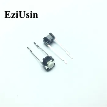 

EziUsin 100pcs 6*6*4.3 Round Micro Switch Interrupteur Copper Long Feet 2 Pins PCB Keyboard Light Mini Touch Button Keys