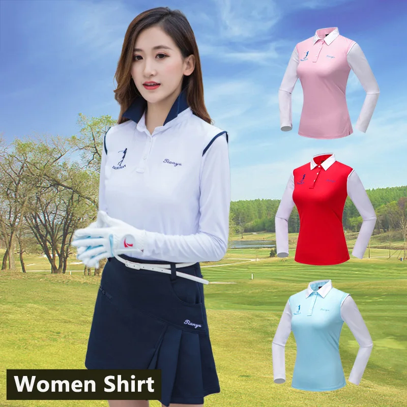 New Women Tshirt Golf Ladies Shirt Long Sleeves Korean Spring Summer