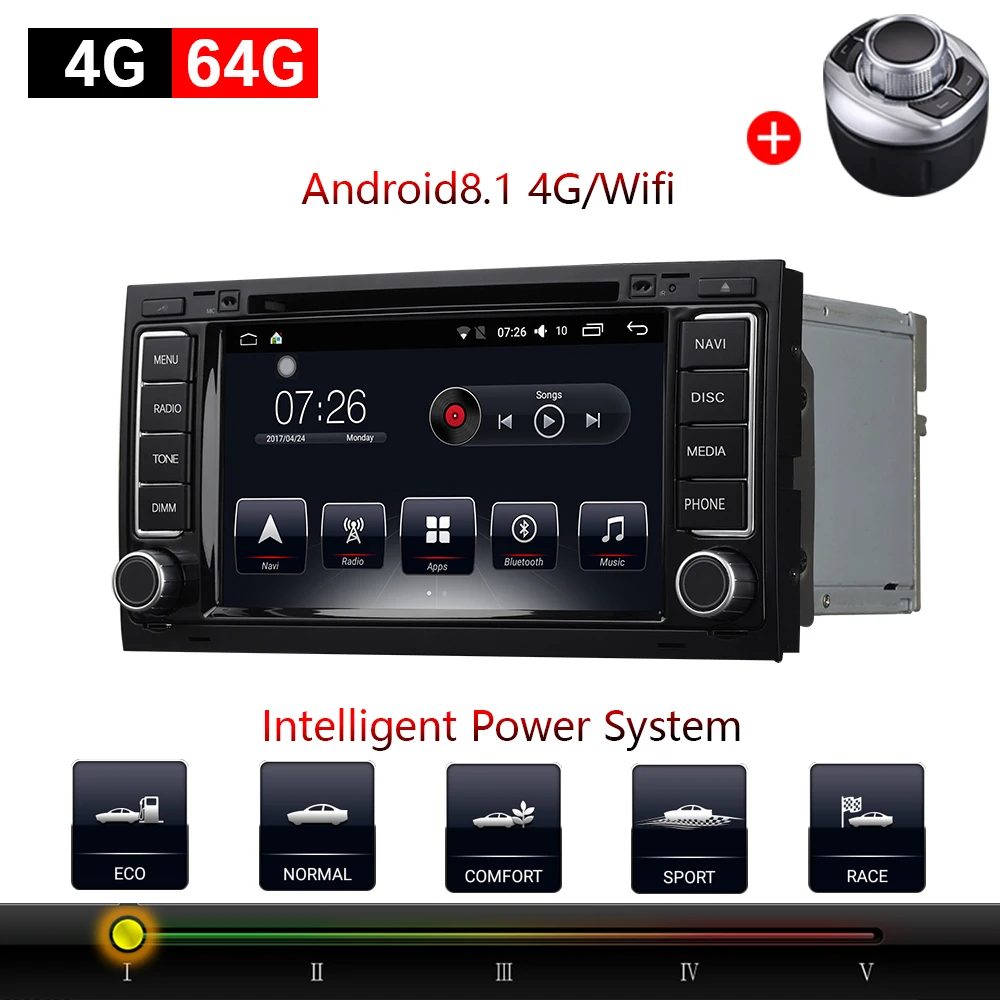 Car DVD Player Stereo Radio Android 8.1 Bluetooth 7&quot 4G/32G/64G GPS Navigation forTouareg 2004-2009 Multivan(T5)2008-2015 | Автомобили