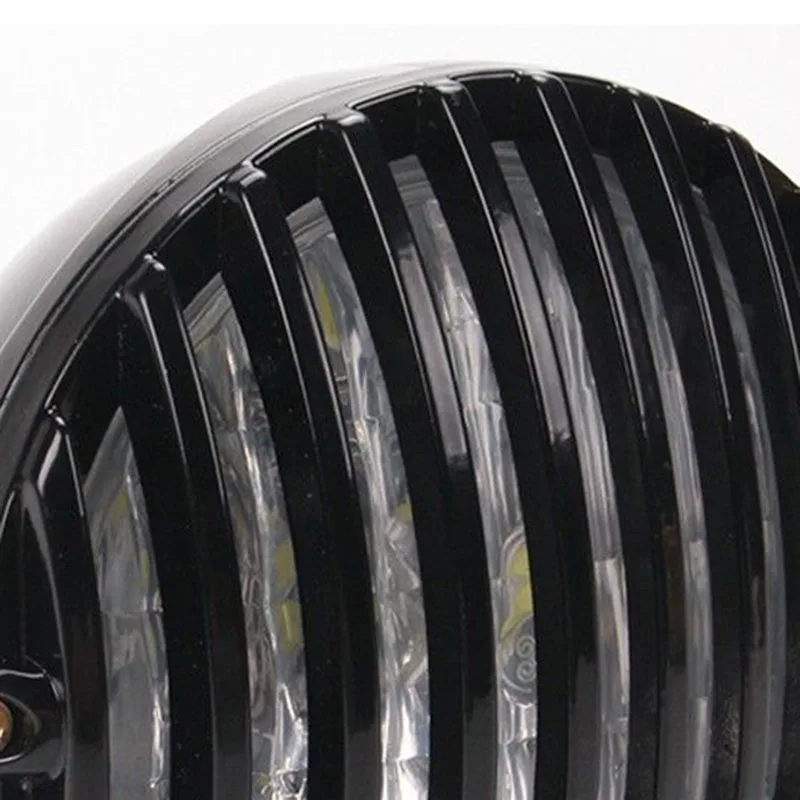 5inch  Motorcycle LED Finned Grill Headlight for Cafe Racer Bobber XS650 CB750