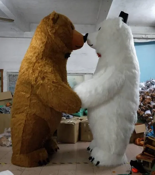 Костюм полярного медведя, костюм для взрослых, надувной костюм белого медведя, рекламный костюм для свадьбы, на заказ, 3 м высотой