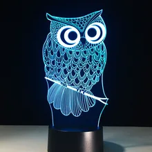 Сова USB светодиодный 3D прикроватный светильник Lamparas детский Ночной светильник сенсорный выключатель Luminaria креативный гаджет Deco дети Veilleuse светодиодный светильник