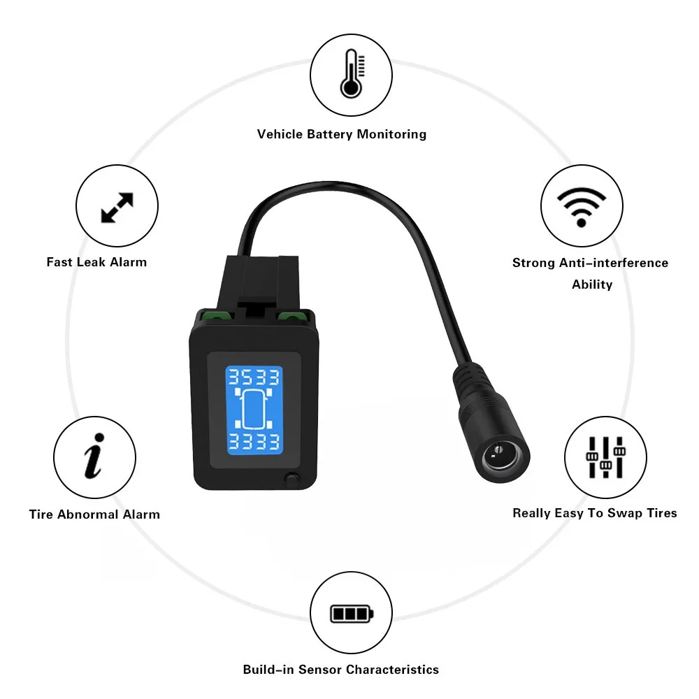 CARCHET TPMS система контроля давления в автомобильных шинах автоматический диагностический инструмент сигнализация в шинах интеллектуальная система 4 внешних датчика для Toyota