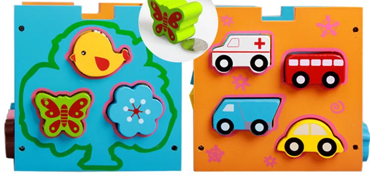 Детская игрушка-пазл для раннего развития, деревянные игрушки, помогает детям распознавать формы цветов, мультиколокольчики, животные, автомобиль, помощь в изучении новой вещи