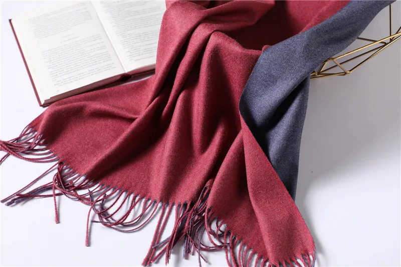 Женский зимний шарф кашемир шарфы шали Мягкий Шерстяной палантин для дам двухцветное теплое зимнее пончо Hijabs